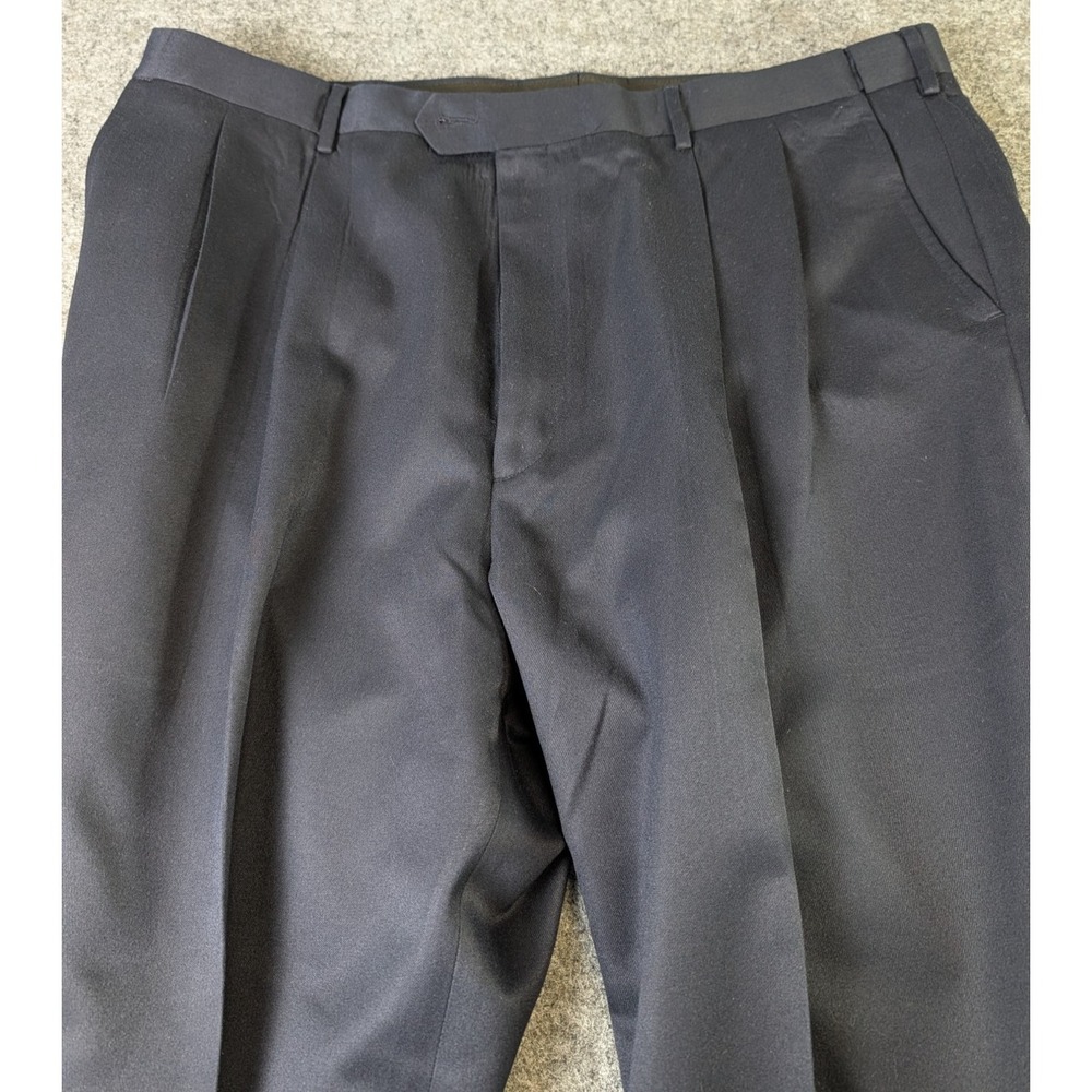 Oak Creek Trousers Pants Mens 40/32 Pleated Cuffed Navy Blue‎ EUC